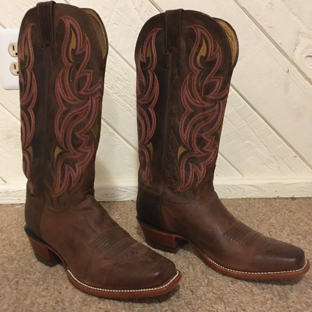 Justin brown leather cowboy boots